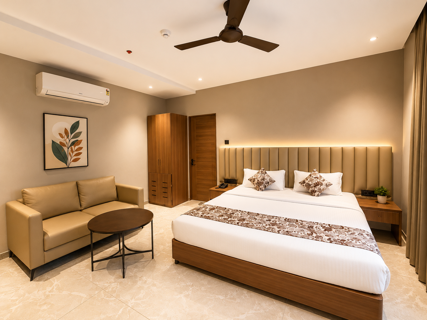 Comfortable guest room at Jashn Resort