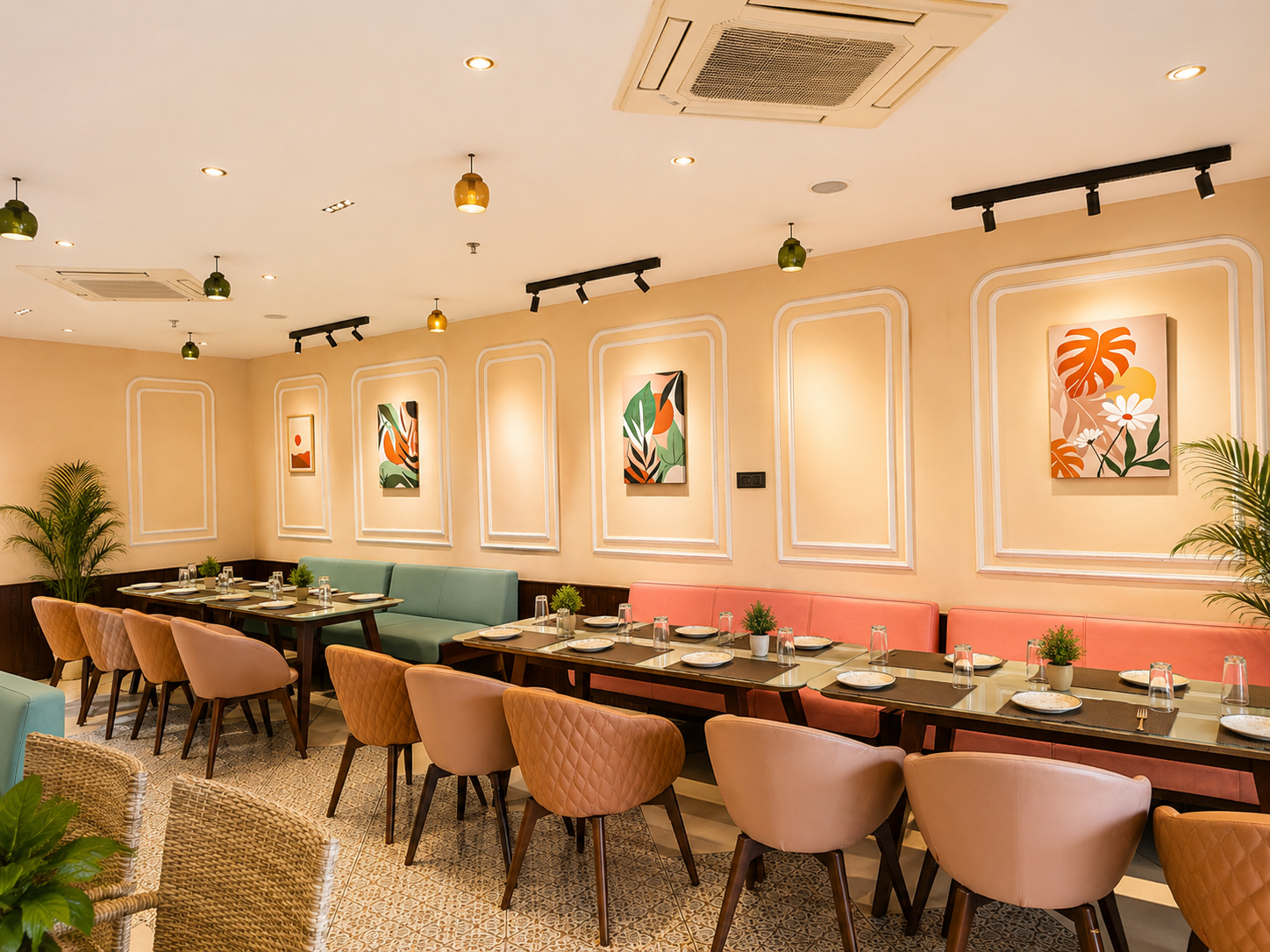 Restaurant seating at Jashn Resort